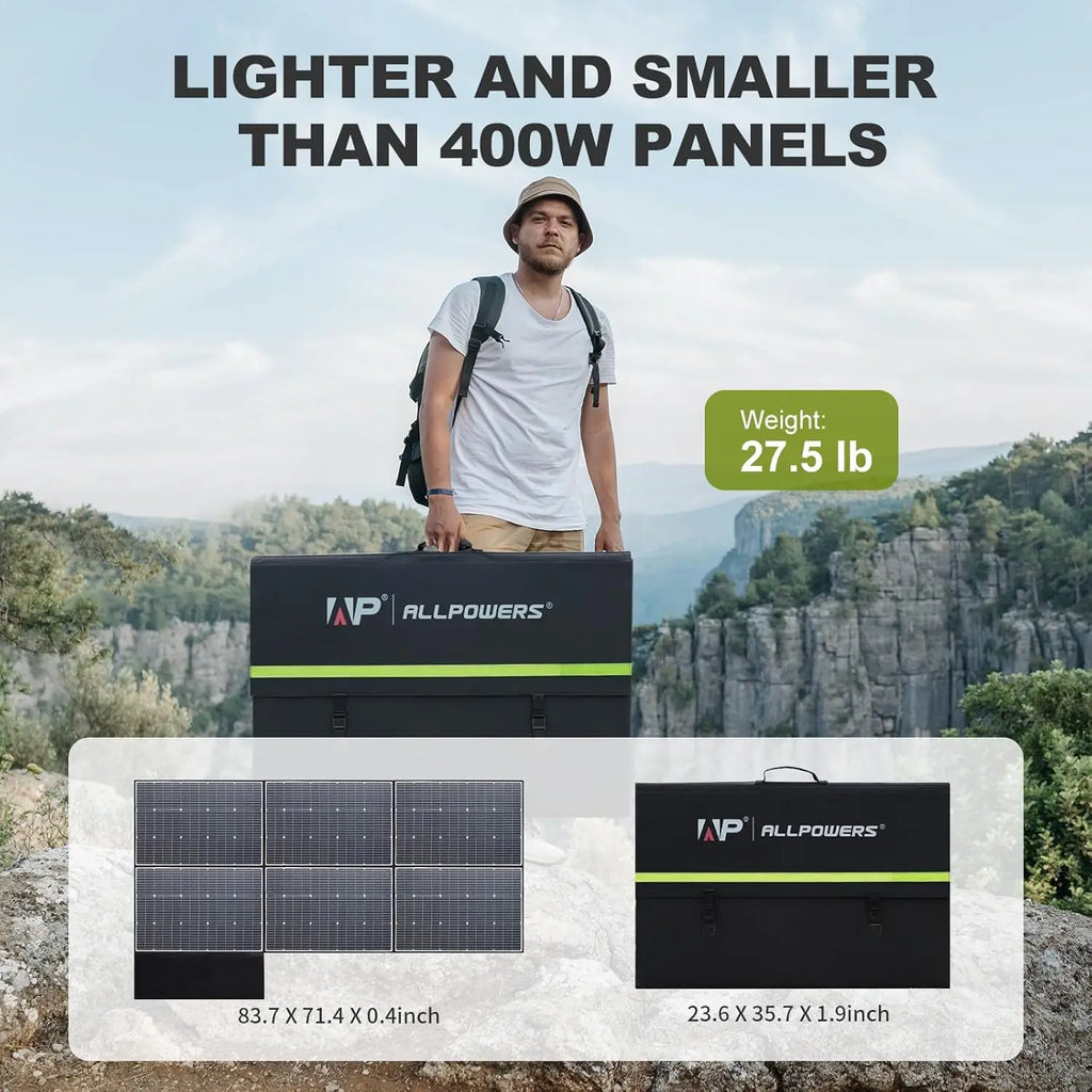 ALLPOWERS 600W Foldable Solar Panel High-Efficiency Solar Module Solar Charger with Solar Output for RV Off-Grid Boat Home Camp