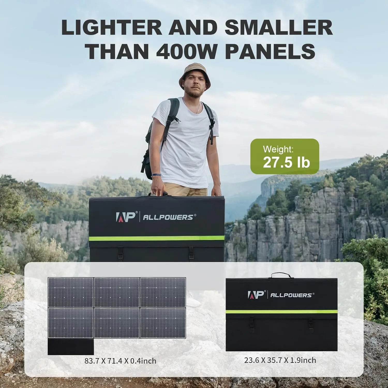 ALLPOWERS 600W Foldable Solar Panel High-Efficiency Solar Module Solar Charger with Solar Output for RV Off-Grid Boat Home Camp
