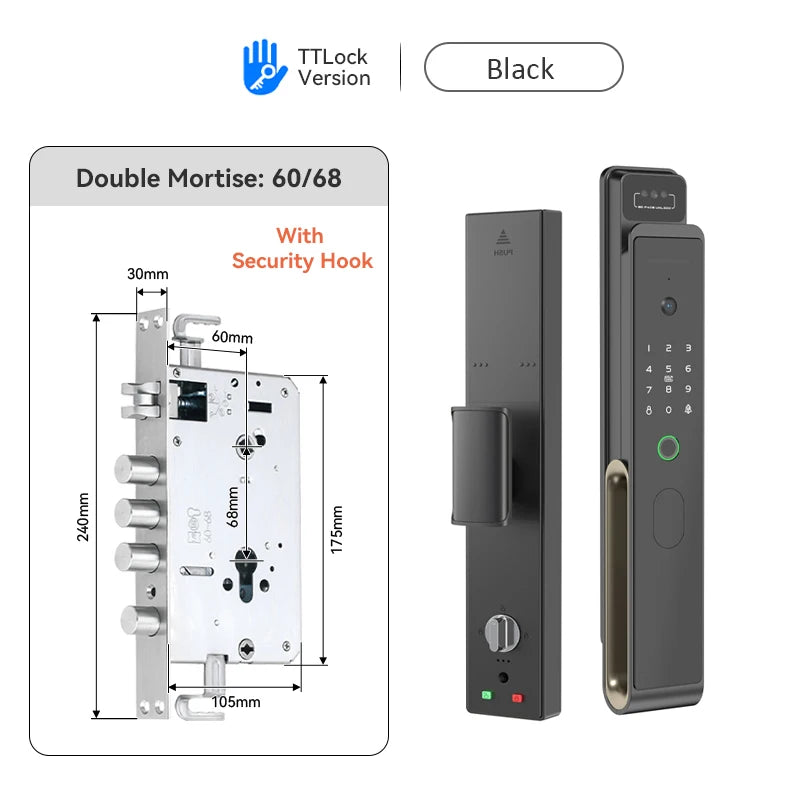 Full Automatic TTLOCK APP 3D Face Recognition Smart Door Lock Fingerprint Password  6068 Combination Digital Door locks