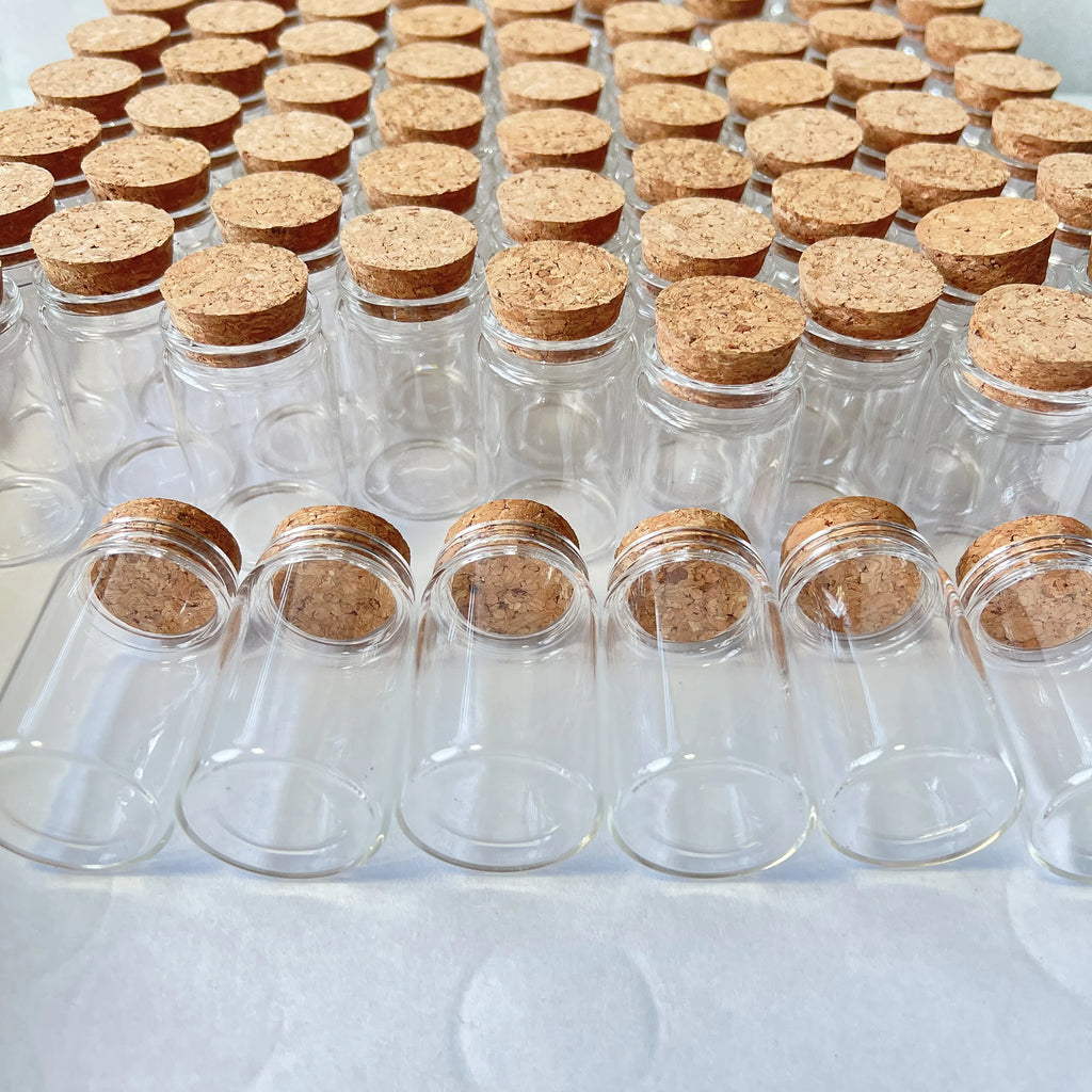 8/30 Pcs 40ml Glass Dried Flower Bottle Cork Tiny Glass Jars Transparent Empty Mini Containers DIY Wedding Favors Wishing Vials