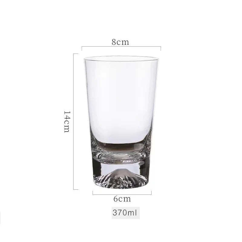 Transparent Snow Peak Tumbler,Fuji Mountain Whiskey Glass,Modern Whisky Drinking Glass，Luxury Scotch Glass,Artistic Rock Glass