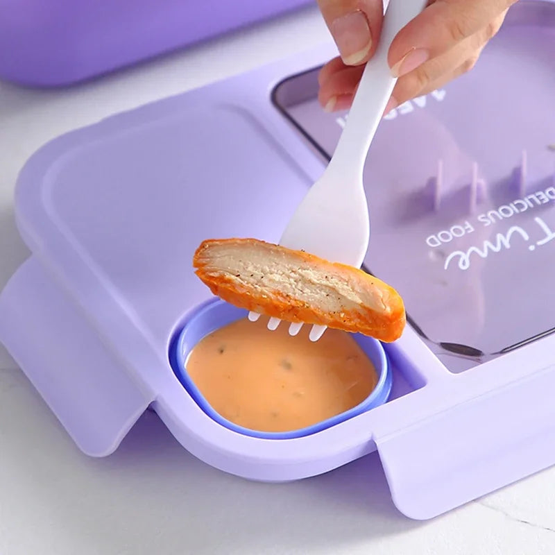 Portable Lunch Box Office Bento Box With Fork and Spoon Microwave Food Storage Container Reusable Food Boxes Quality Plastic