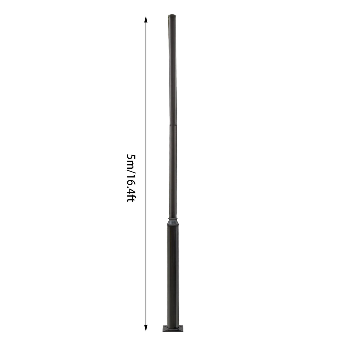 5m Split Outdoor Street Light Pole, Height Split Street Lamp Post for Road, Community and Outdoor Public Lighting 114+76mm Upper & Lower Pole, Economic Model