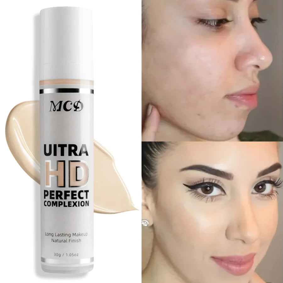 1PC Profession Liquid Foundation Oil-control Cover Matte Base Cream Concealer Waterproof Sweat-resistant Face Korean Makeup Gift