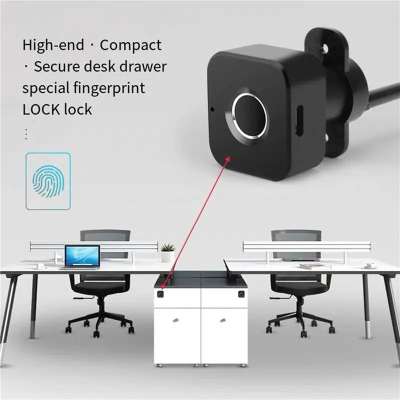 KYCOR-2X Smart Fingerprint Cabinet Lock-Keyless Black Biometric Lock For Security,Suitable For Doors,Drawers