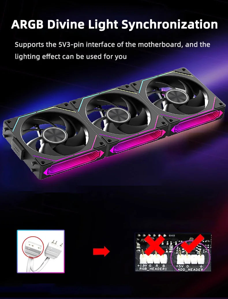 Coolcirc DL-2 Modular Wireless Splicing 120mm PC Case Cooling Fan ARGB Infinite Mirror Lighting Effect for Computer Water Cooler
