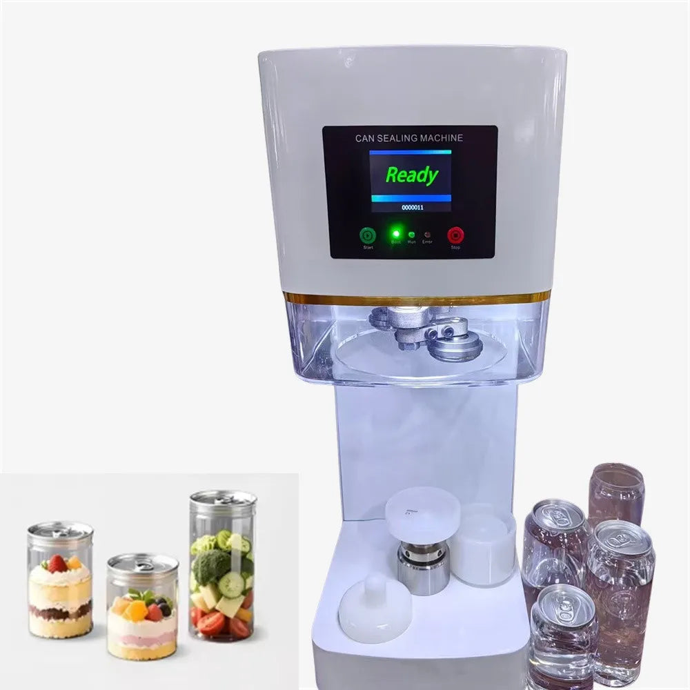 Automatic Juice Cup Drinks Sealing Machine Can Sealing Machine Jar Sealing Machine Non Rotary Plastic Tin Jar Beer Cans Seamer