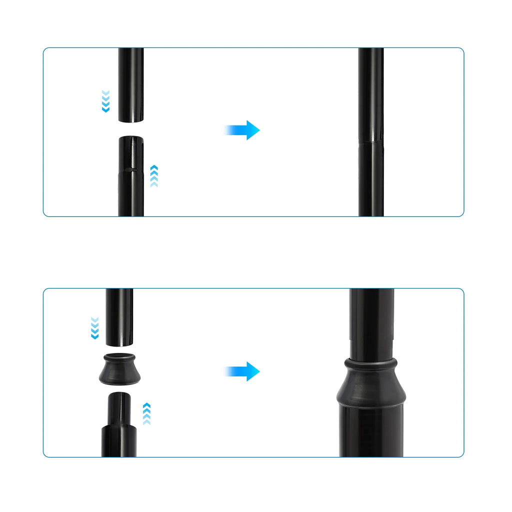 Street Light Pole, Street Lamp Post, Split Street Lamp Post, 5m Tall Outdoor Iron Pole, Galvanized Baking Paint Black, Floor Mounted, Load Capacity 100kg, for Solar Light Garden Light Surveillance Camera, Street Yard Parking