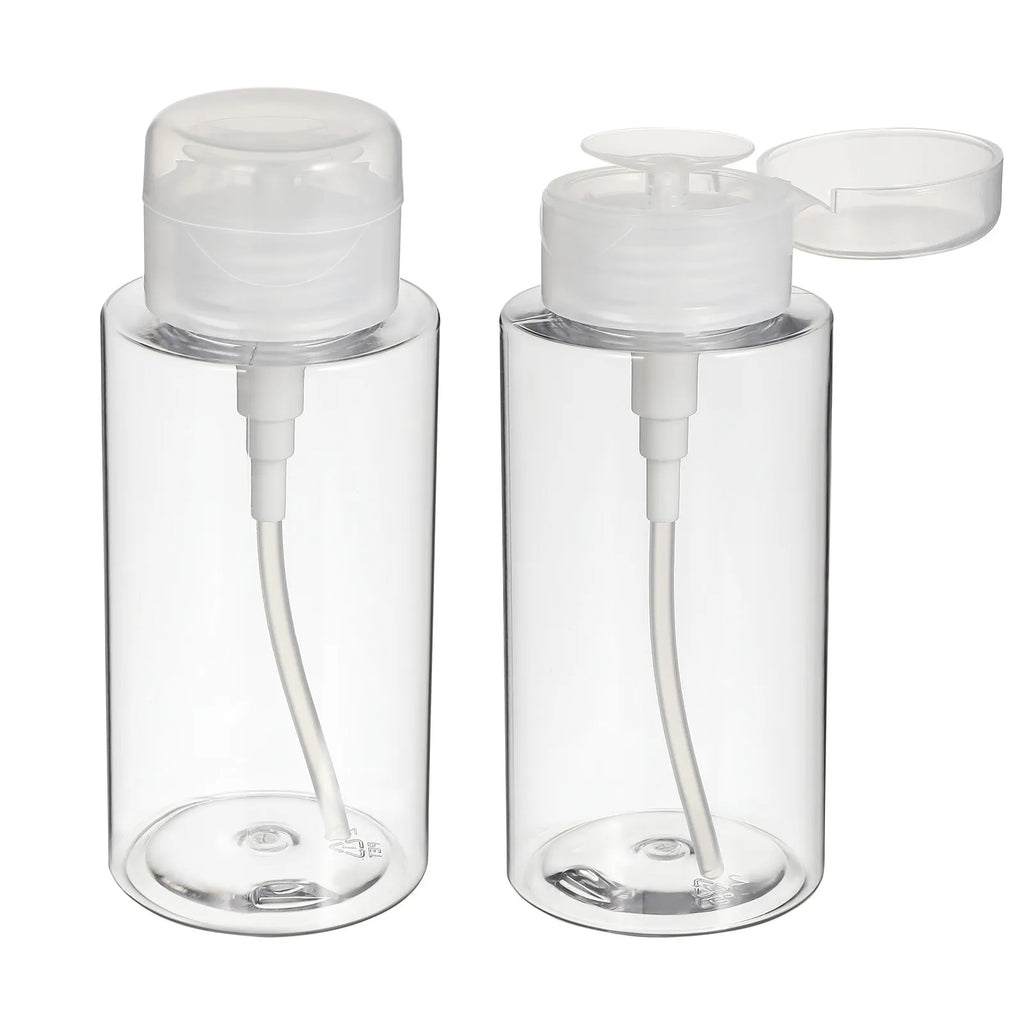2Pcs 300Ml Empty Press Down Pump Bottle for Cleansing Water Toner Makeup Remover DIY Skincare Salon Dispenser Portable Leakproof