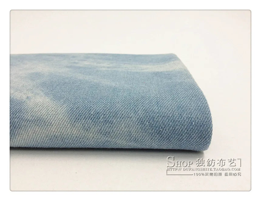 Fashion Tie-dye Black Denim Fabric By The Meter for Hats Clothing Skirts Sewing High-grade Thickend Jeans Needlework Comfortable