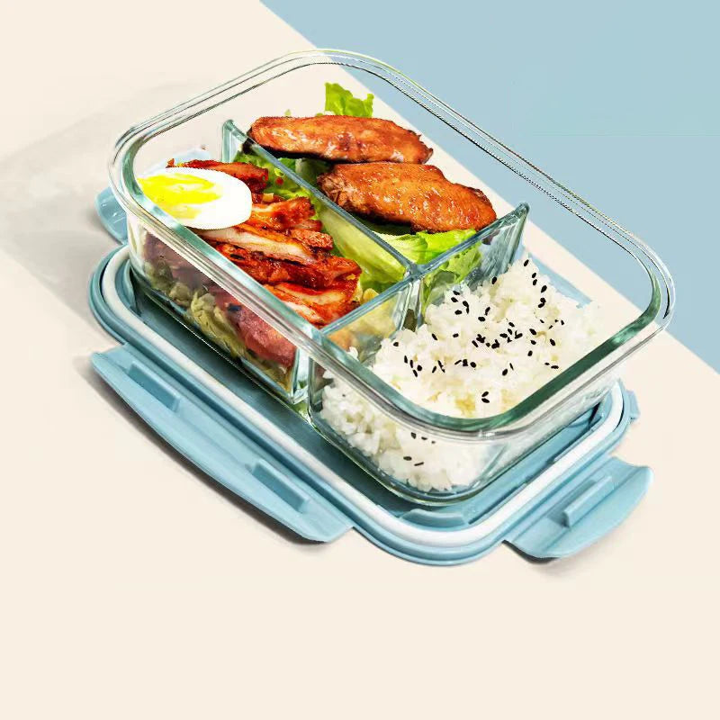 High quality Lunch Box Glass 1050ml Food Storage Box Microwave Bento Box school food containers compartment