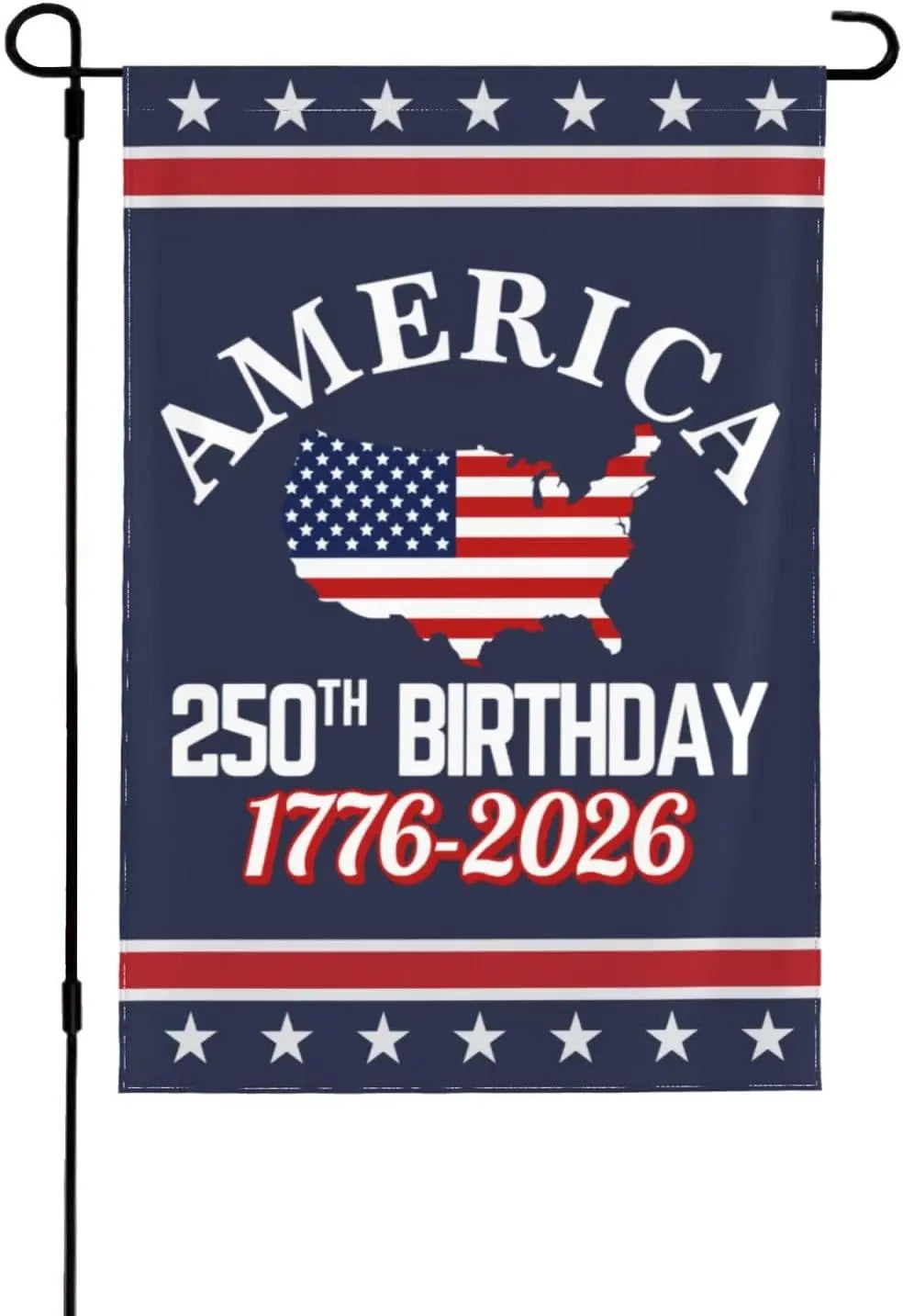 America 250th Birthday Garden Flag 12x18 1776 2026 America 250 Years Anniversary Yard Sign God Bless Usa Patriot House Flag  loj