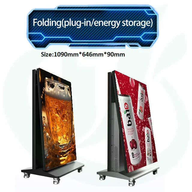 GOB P2 Foldable LED Poster Portable Digital Signage Indoor Mall Advertising Banner Screen