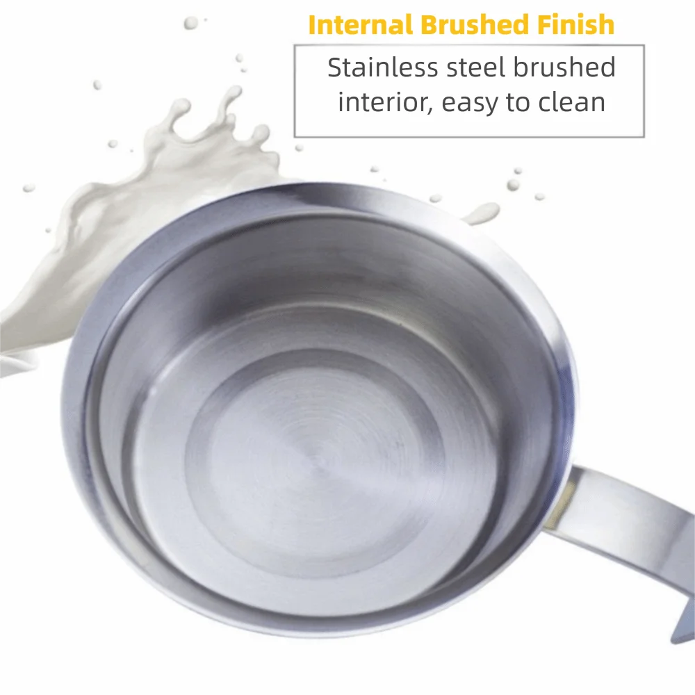 Double Mesh Stainless Steel Milk Frother Professional Modern Simplicity Manual Milk Frother Handheld Design