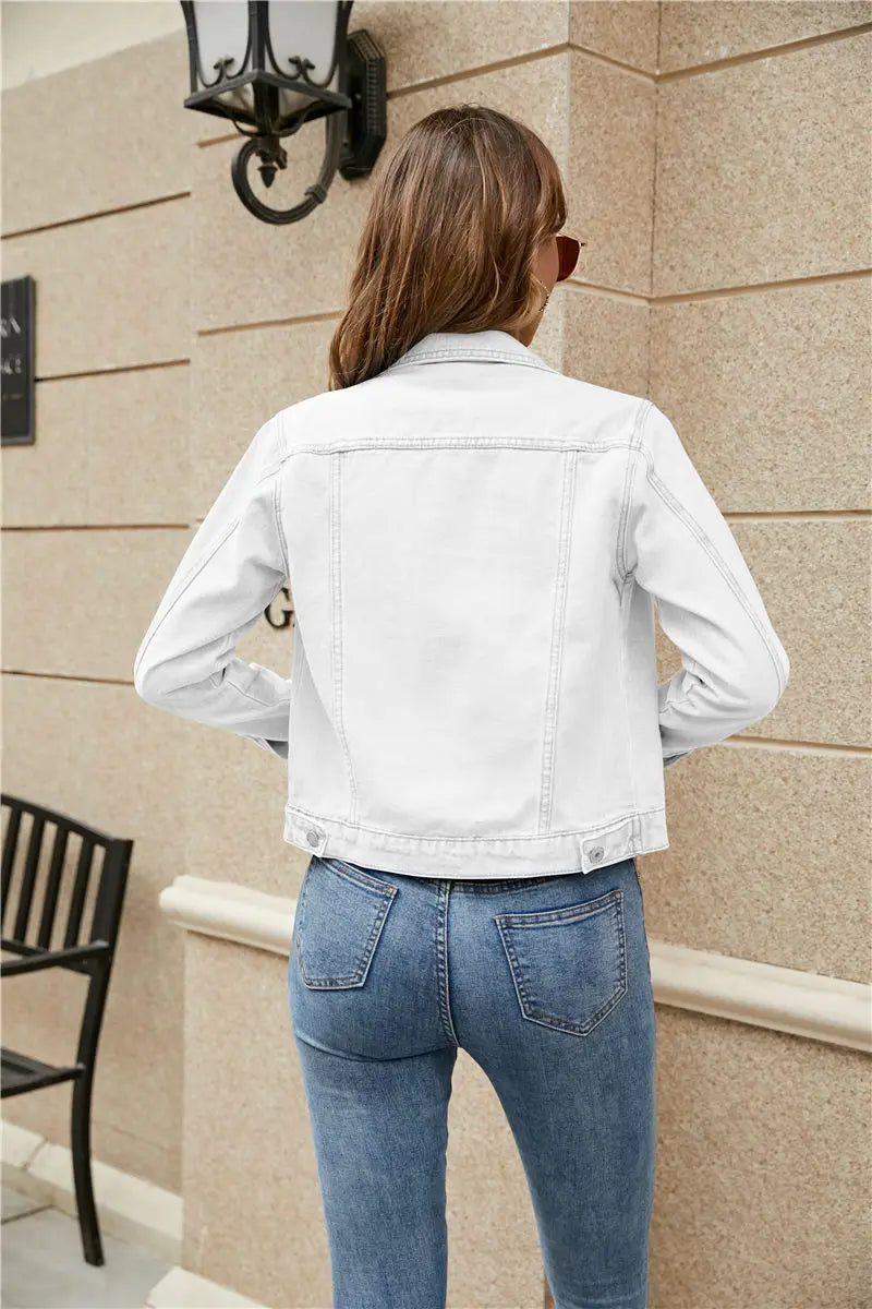 2025 Fashion Slim Fit Lapel Denim Jacket Europe and America