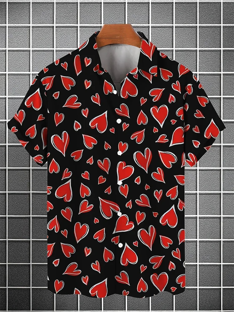 Hawaii Fashion Black And White Plaid Shirt Summer Simple Daily Men's And Women's Lapel Button Down Tops Oversized Cool Casual