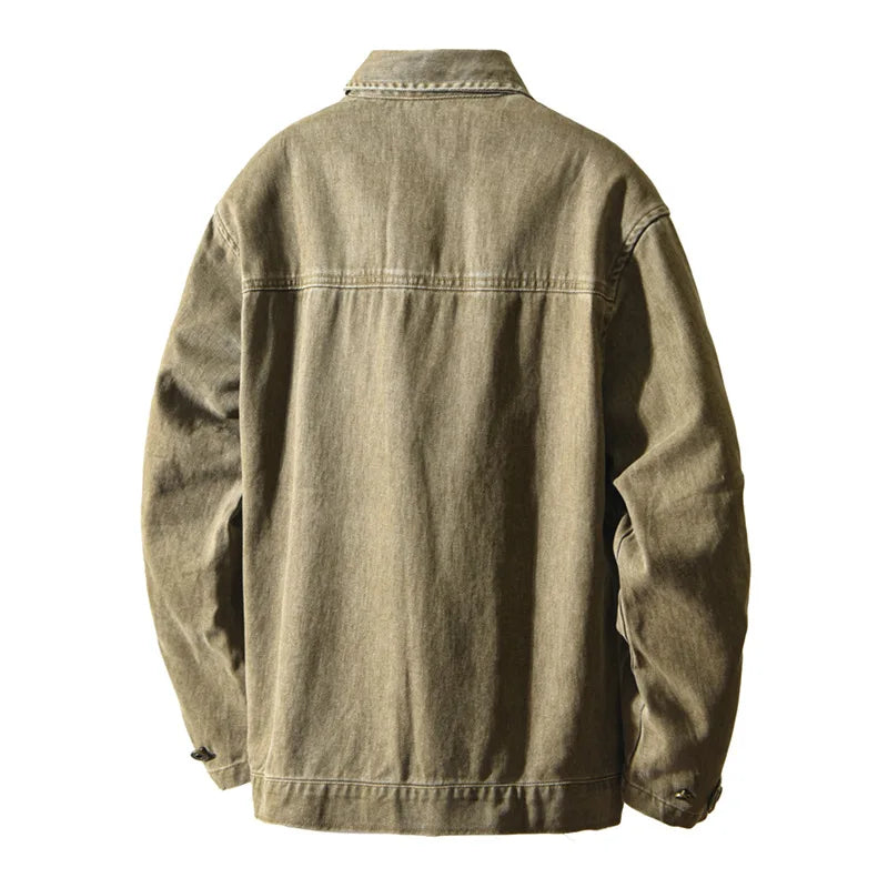 Autumn New Cargo Loose and Comfort 100% Cotton Jackets for Men Vintage Sense of Layering Streetwear Men Shirts AZ889