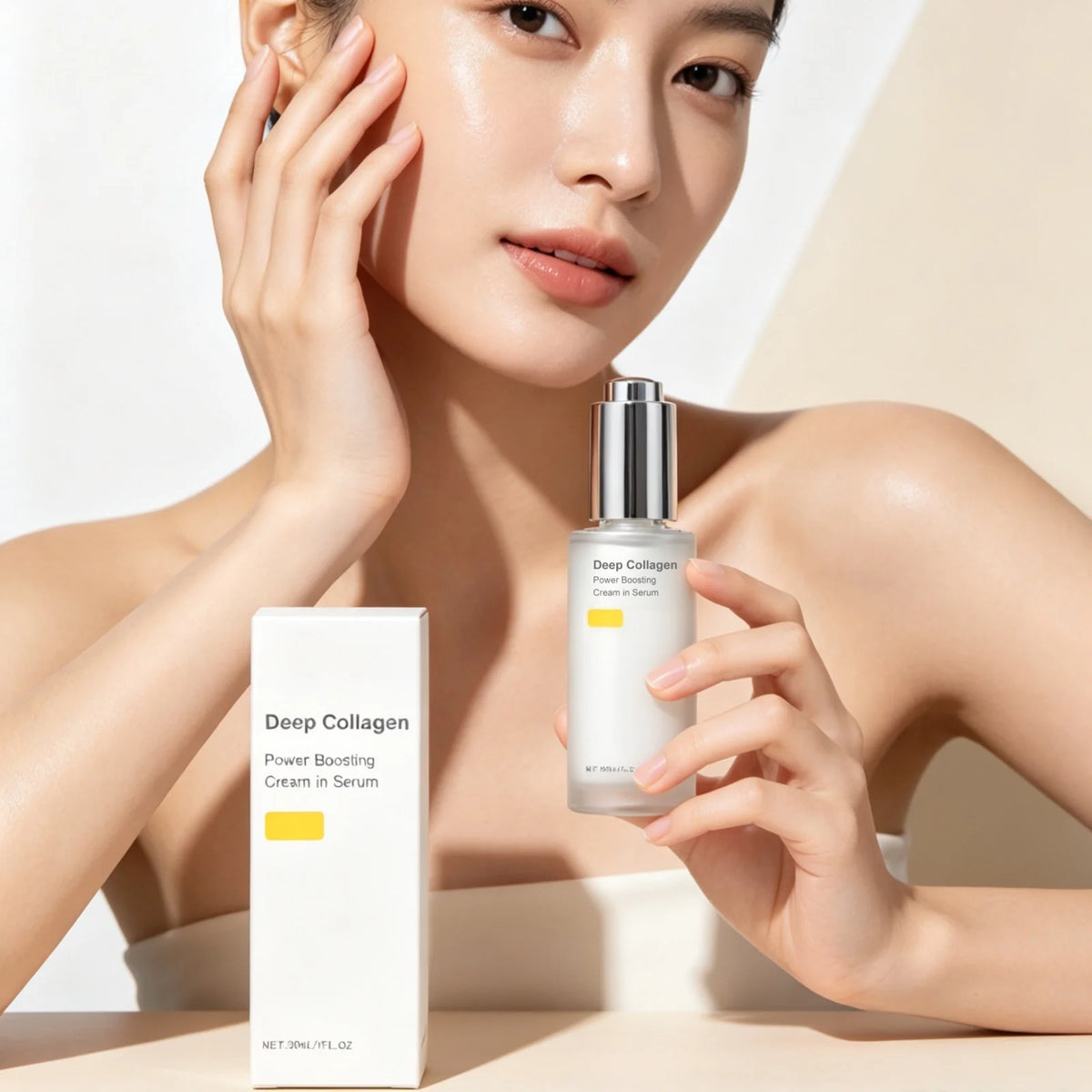 Deep Collagen Serum Skin Elasticity Anti Fine Lines Smooth Skin Texture Brighten Moisturizing Facial Nourishing Daily Care Serum