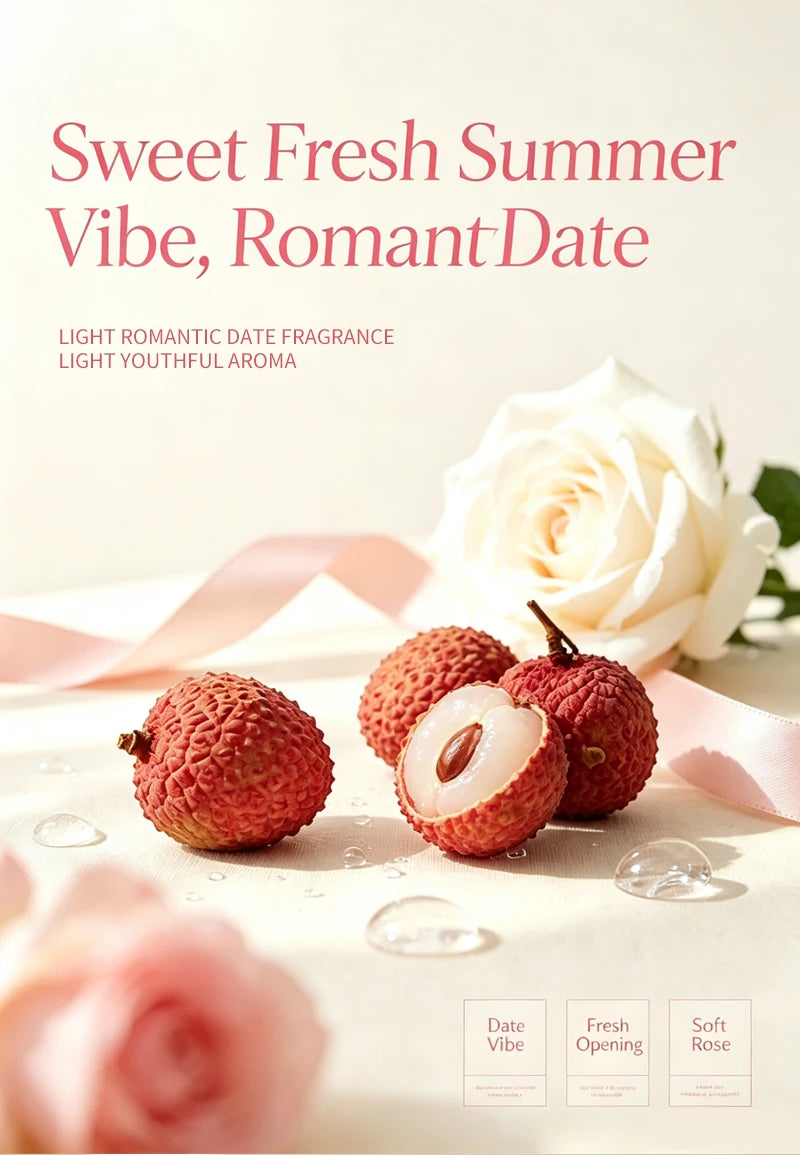HOPE CHRISTINE Lychee Rose Perfume Summer Fresh Fruit Floral Fragrance Long Lasting EDP Women Sweet Pink Flower Body Spray
