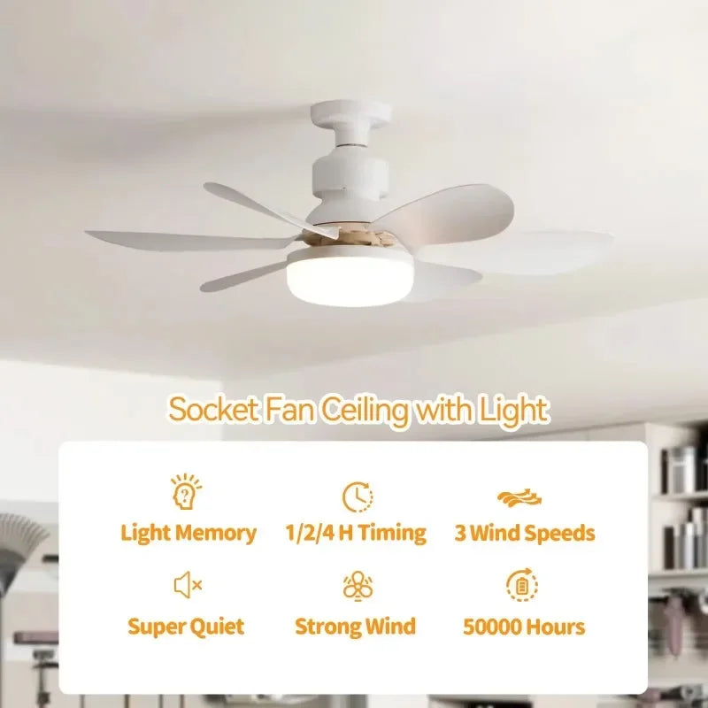 E27 with Remote LED 30W Ceiling Fan Light  Dimming Function  Suitable for Living Room Study and Home Use 85-265V