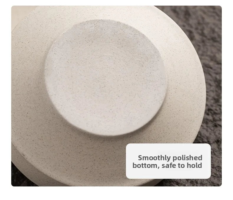 Retro Thick Earthenware Bowl Ceramic Rice Bowl Creative Small Dish Bowl Irregular Plate Dish Commercial Dining Utensils