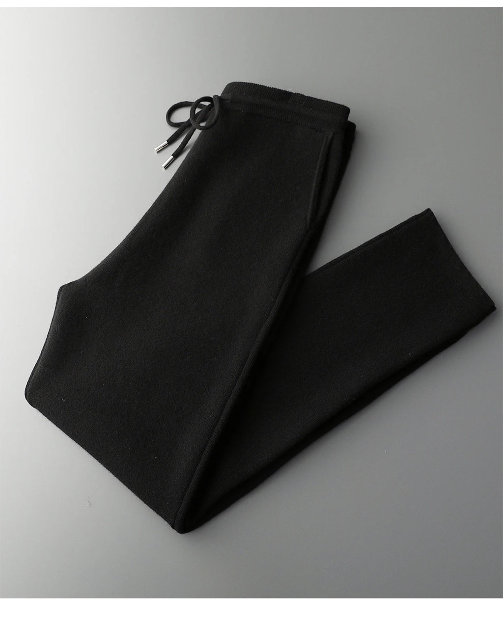 Men's 100% Merino Wool Two-piece Suit Autumn Winter Knitting Zipper Cardigan and Straight-leg Pants Warm Thickened Clothing Sets