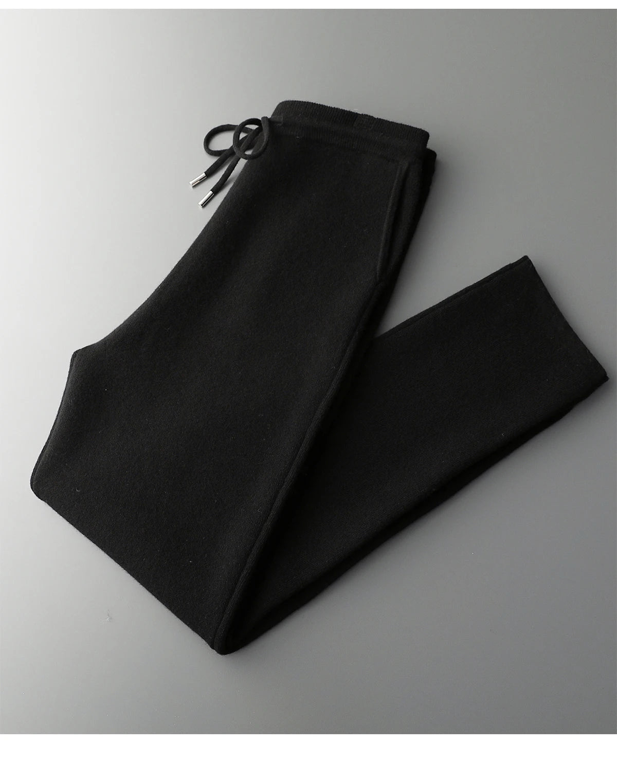 Men's 100% Merino Wool Two-piece Suit Autumn Winter Knitting Zipper Cardigan and Straight-leg Pants Warm Thickened Clothing Sets