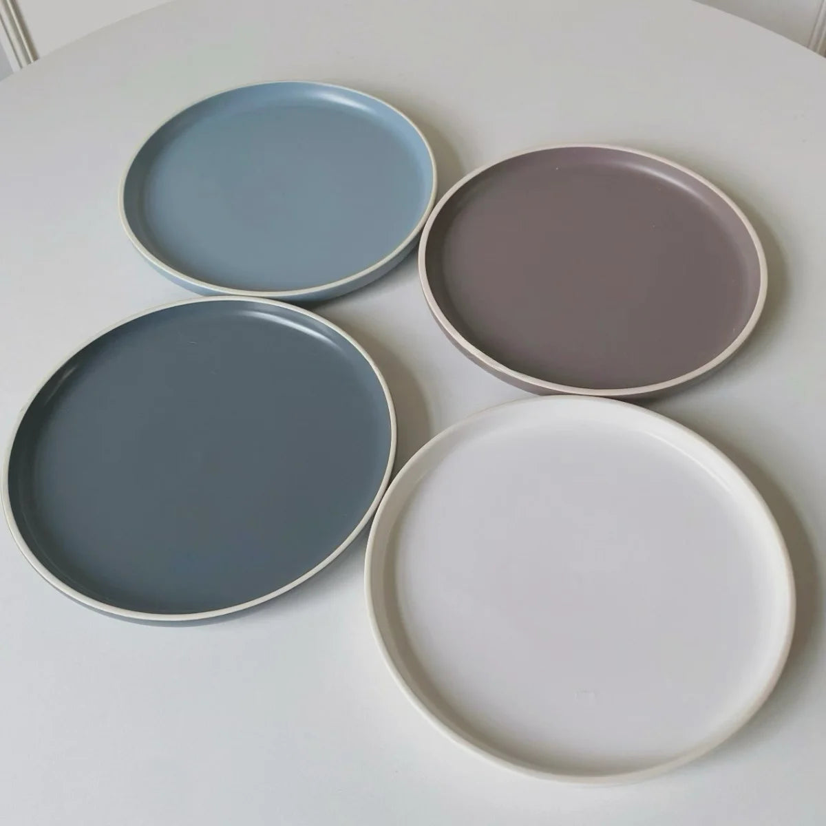 Nordic Style Ceramic Plate Pure Color Brown White Underglaze Dining Utensils Simple And Elegant Ins Style Flat Dishware