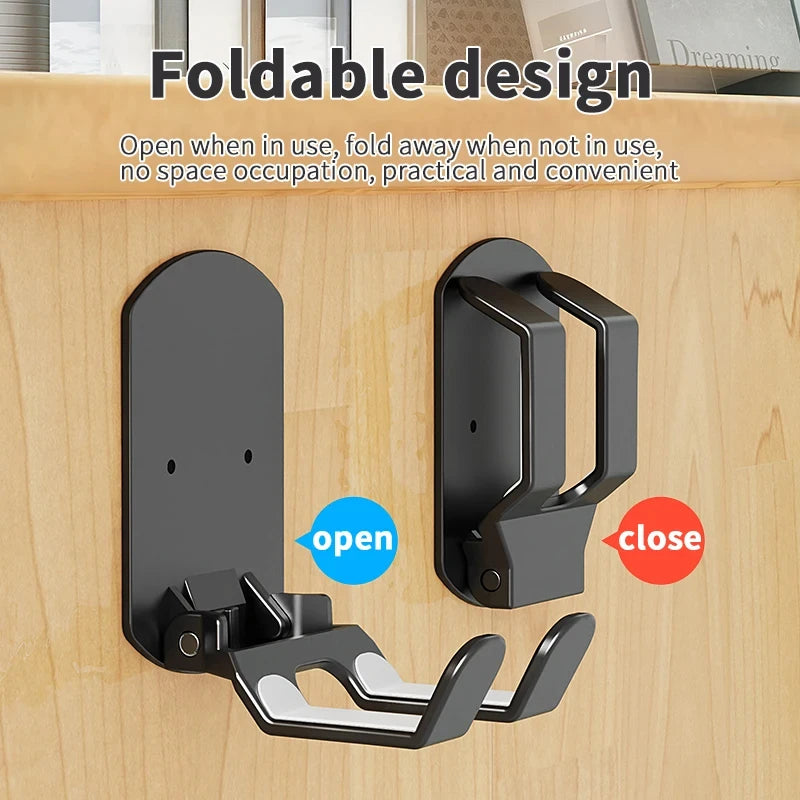 Universal Headphone Stand Adhesive Plastic Wall Mount Hanger Under Desk Headset Holder Bracket for Gaming Earphone Storage Rack