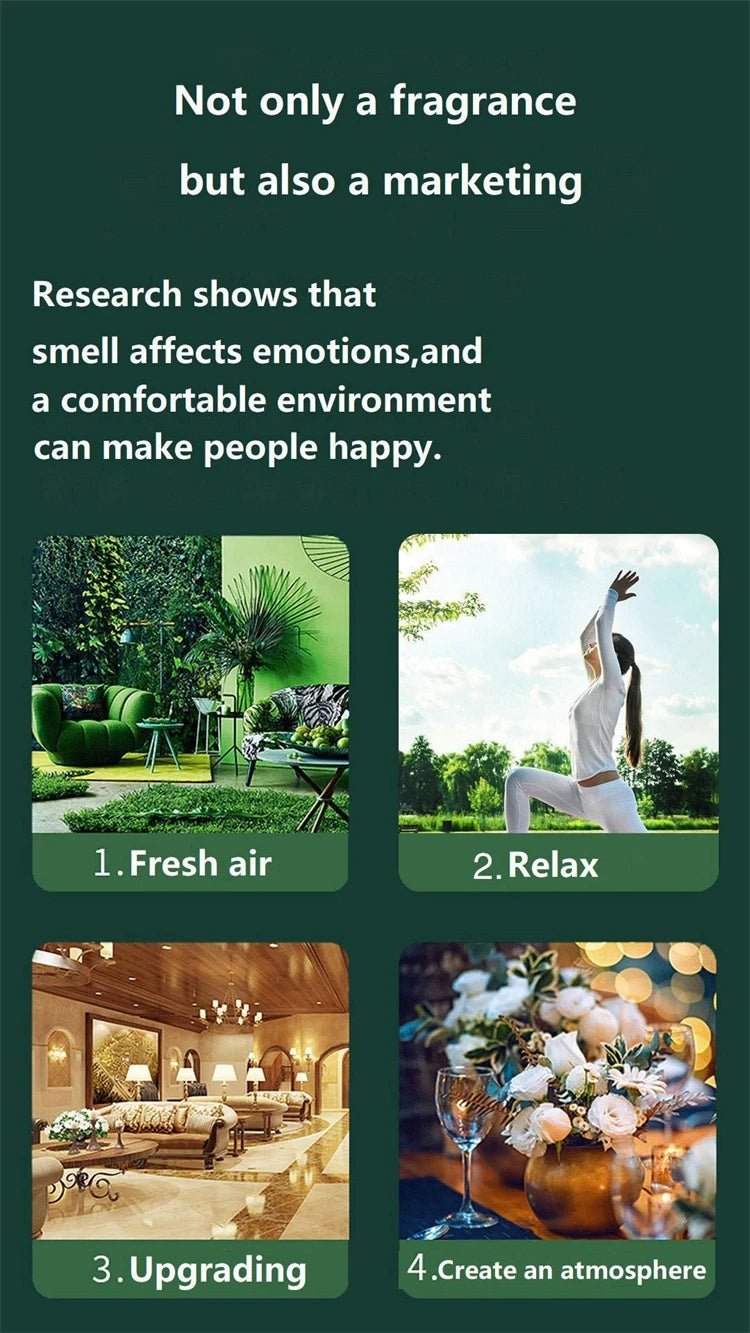 Scent Diffuser Waterless Aromatherapy Diffuser Machine Essential Oil Diffuser for Home Hotel