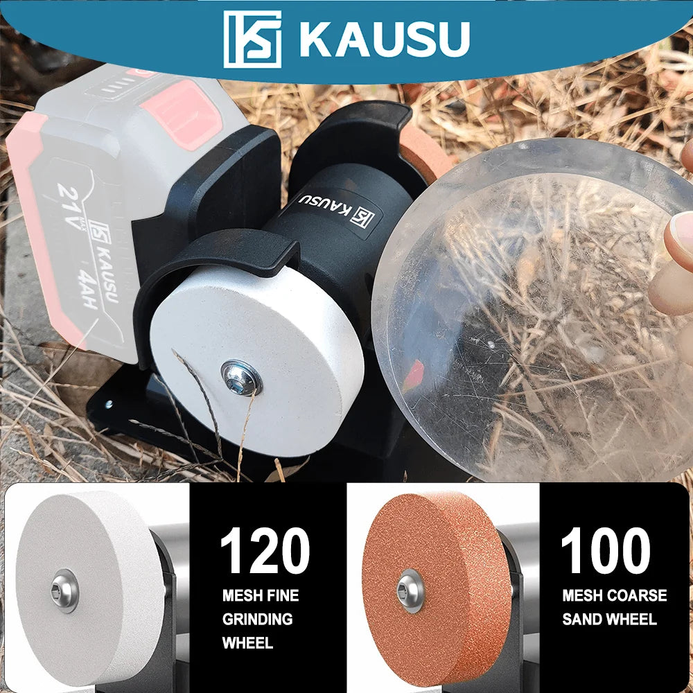 Dual-Wheel Mini Grinder 100/120 Mesh Wheels 21V/60W Cordless Compact Sharpening Tool For Makita 18V Battery(No Battery)
