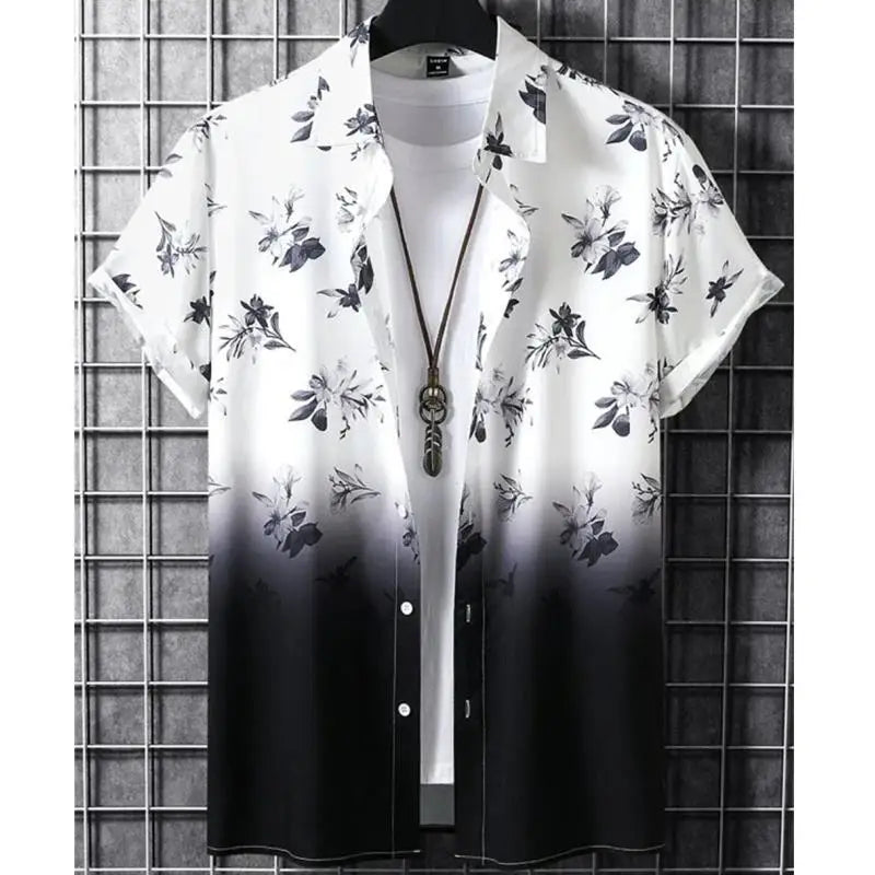 2026 Hawaiian Men'S Shirt 3d Gradient Printing Loose Oversized Shirts and Blouses High-Quality Clothing Beach Party Sweatshirts