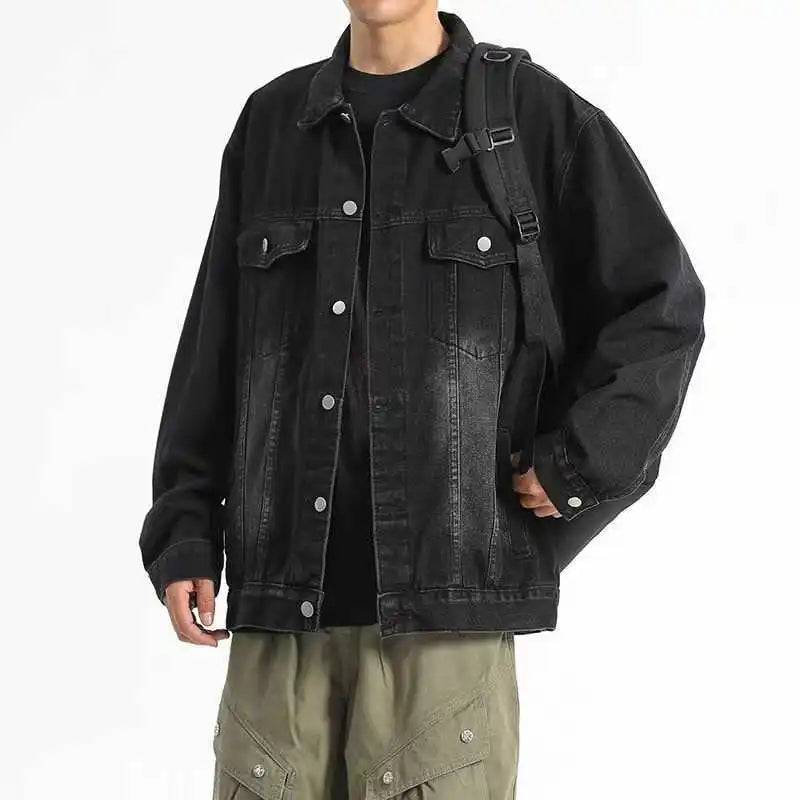 2026 Denim Jackets Men's Fashion Casual Multi Pockets Cargo Jacket Handsome Motorcycle Jean Coats New Men Clothing Oversized 5XL