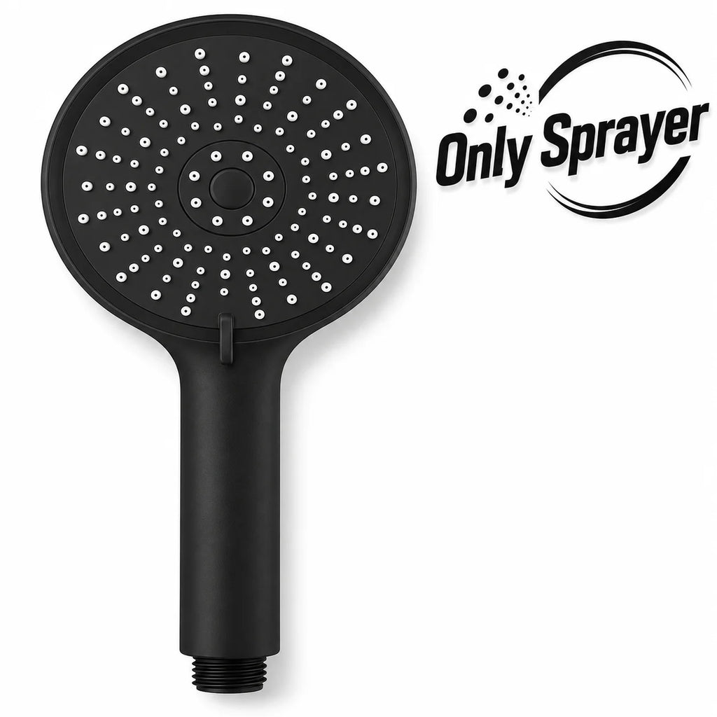 SANIVITAL Matte Black Handheld Shower Head with 5 Spray Modes High Pressure Anti-Clogging Bathroom Sprayer