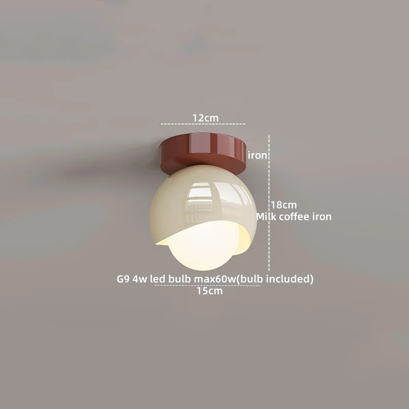 IWHD Glass Iron LED Ceiling Lamp Home Lighting Aisle Restaurant Living Room Light Fixtures Modern Ceiling Lights Decoration