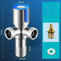Hot and Cold Water Valve Bathroom Connector for Toilet Basin Water Heater G1/2 Stainless Steel Angle Valve Thread Triangle Valve