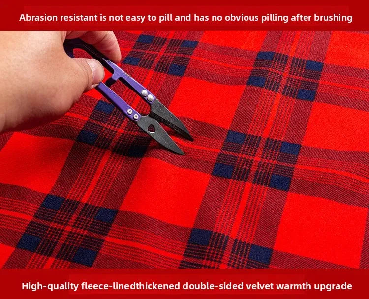 Thickened Fleece Winter Warm Shirt Men's Long Sleeve Plaid Casual Style Dad Clothes Comfortable Breathable Casual Shirt