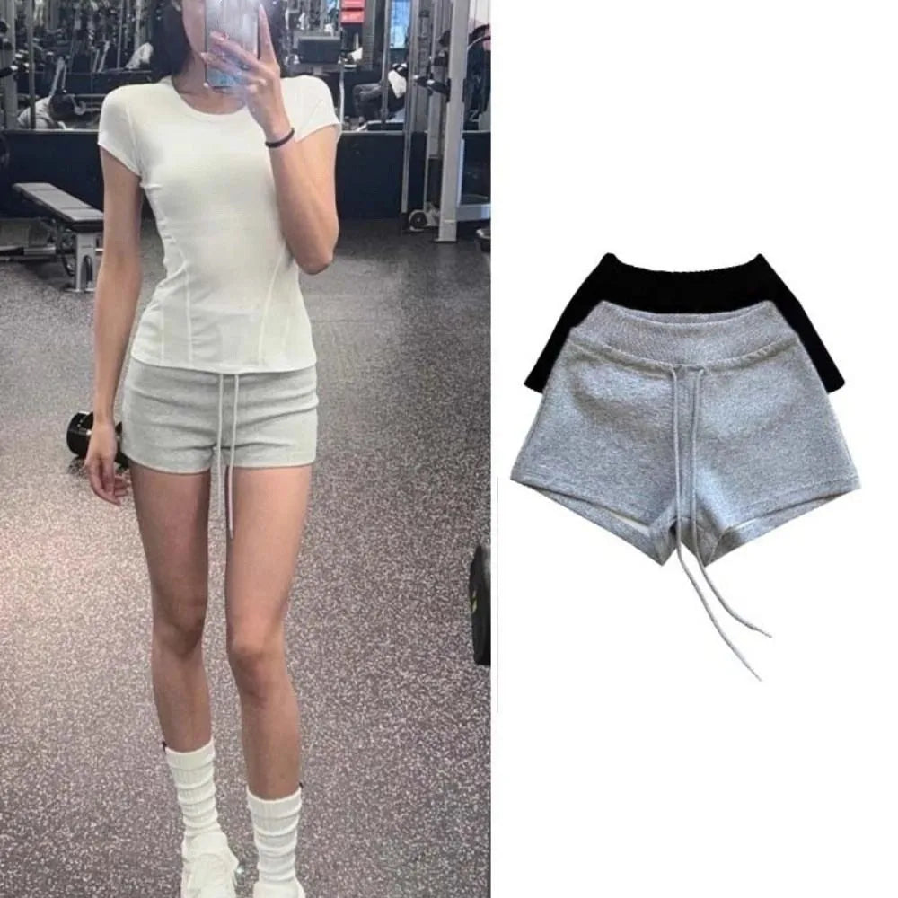 Drawstring High Waist Shorts Pajamas Pants Trousers Hot Woman Short Pants Slim Fit American Style Summer Casual Shorts