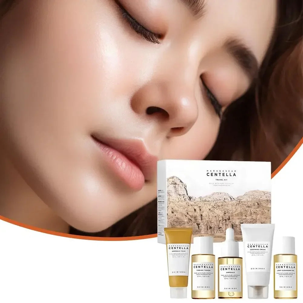 SKIN1004 Travel Set Centella Asiatica Skincare Set Cleansing Oil Foaming Lotion Ampoules Toner Face Cream Soothing Whitening Set