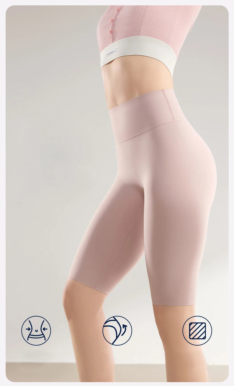 BIVIGAOS Summer Thin Sunscreen Sharkskin Cycling Shorts Women Multi Color Stretch Tight Slim Fitness Bicycle Knee Length Shorts