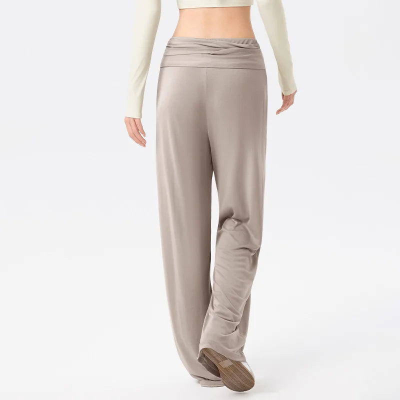 Women High Waisted Yoga Pants Loose Wide Leg Adult Sportwear Casual Outdoor Gym Fitness Soft Breathable Running Trousers