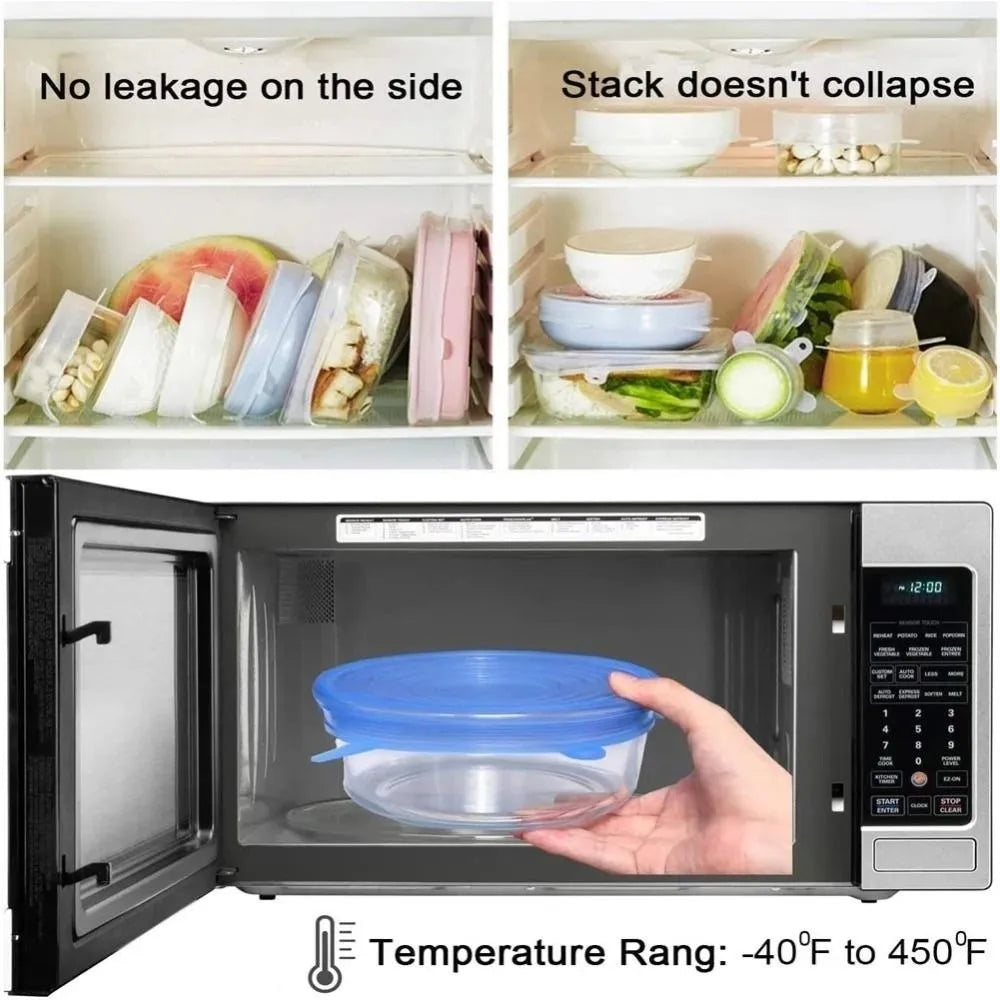 6PCS Useful Reusable Fresh-keeping Cover Non-slip Kitchen Gadgets Bowl Cap Stretch Microwave Lid