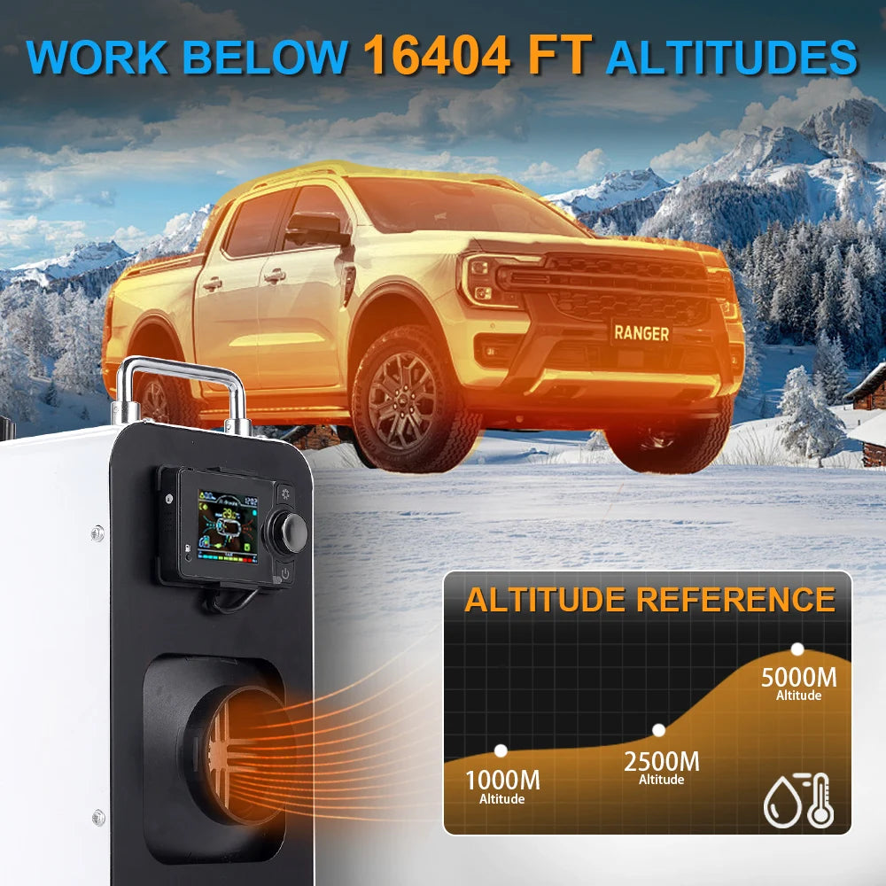 White vertical new 2/8KW Car Heater Diesel Air Heater Be common Bluetooth version 12V/24V/220V  camping for Truck Boat Bus RV