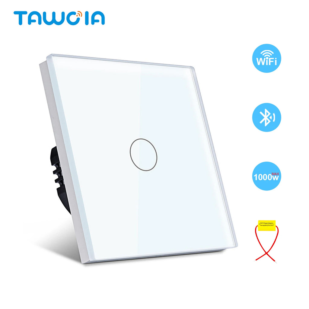 TAWOIA Wifi Touch Light Switches 1/2/3/4Gang Smart Wall Switch Tuya Smart Life Alexa Voice Control With Capacitor L/N1000W