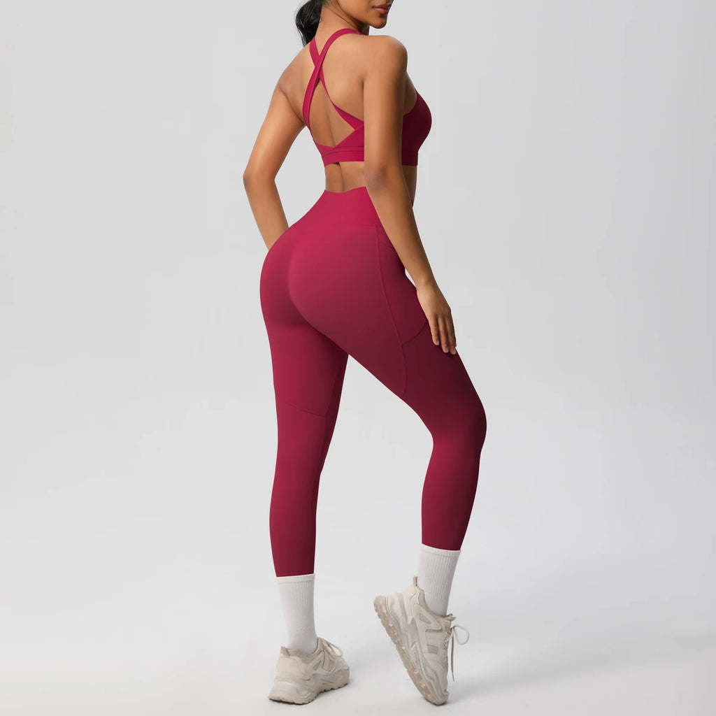 Yoga Suit Sports Set Womens Sportswear Sports Women's Yoga Bra Tummy Control Slimming Booty Leggings Women's Tracksuit