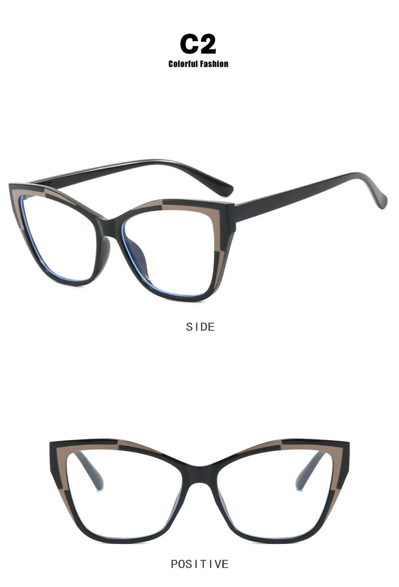Fashion 2025 Trendy Big Cat Eye Optical Women's Glasses Designer Brand Men Computer Gaming Eye Protection Spectacle Lentes Оч