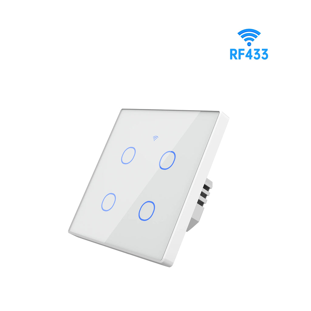 SIXWGH 1/2/3/4 Gang EU Touch Switch No Neutral Wire AC100-240V Panel Tempered Crystal Glass wall Light Sensor Switch