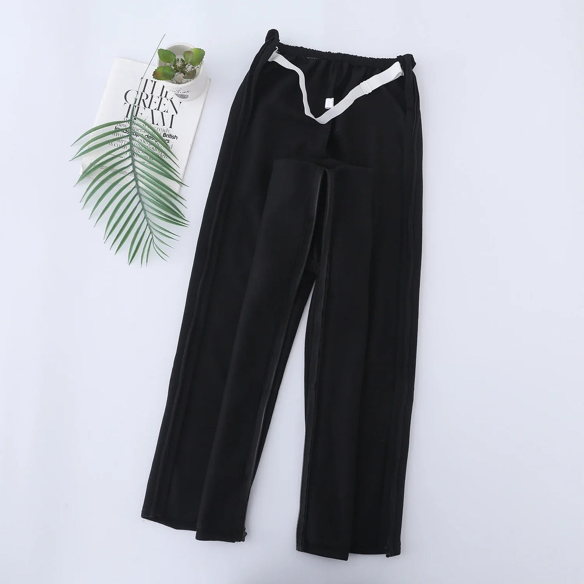 Easy Wear Care Pants for Elderly with Fall/Winter Thin Velvet Paralysis Bedridden Patients and Leg Fracture/Operation Recovery