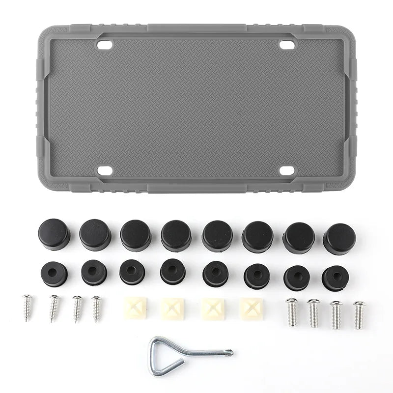 For Infiniti Car Silicone License Plate Frame Kit Detachable Waterproof Antirust Number Plates Holder Bracket for US Canada Auto