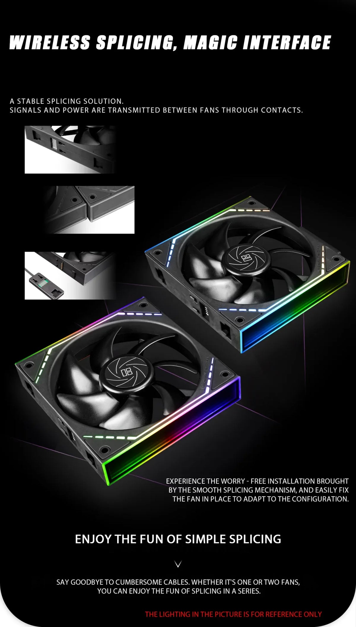 Thermalright TL-M12Q X2 120mm PC Case Cooling Fans, Daisy-Chain | 2000RPM | High Airflow | ARGB | Dual Infinity Mirrors Lighting